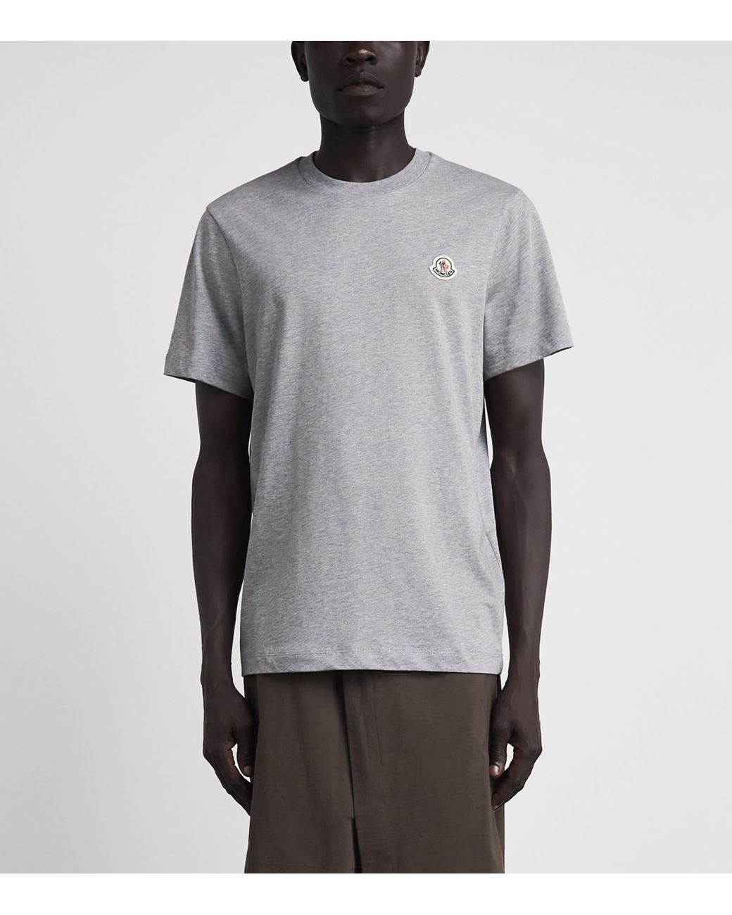 Moncler Black Logo Patch T-Shirts for men