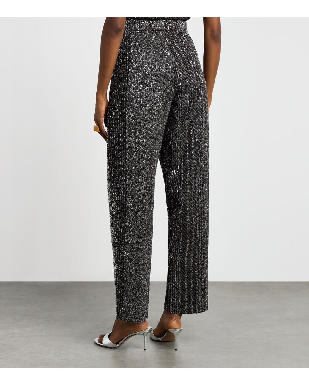 Missoni Gray Metallic Straight Trousers