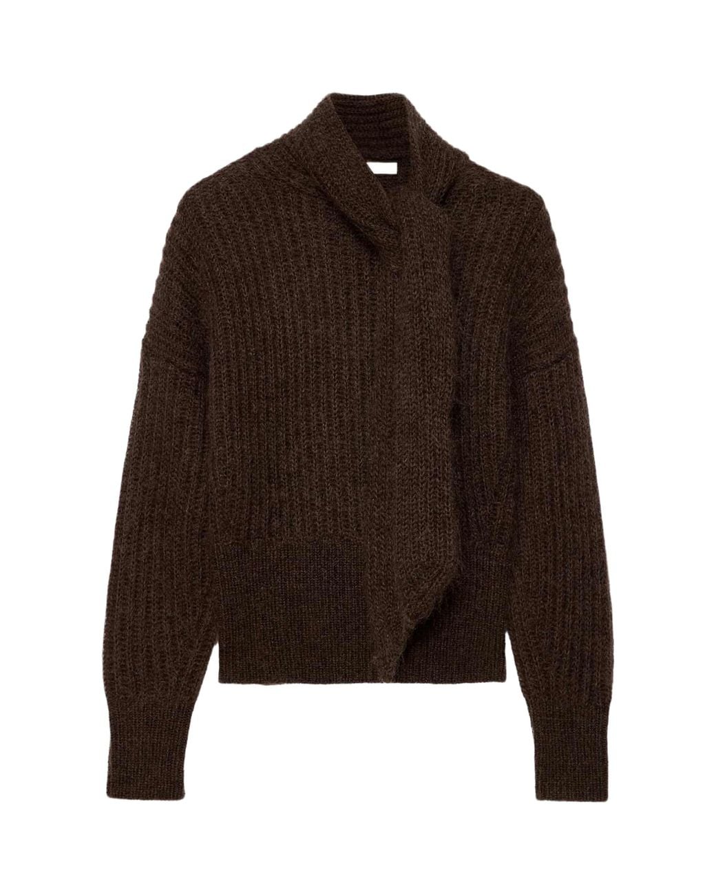 AllSaints Brown Relaxed Tie-Detail Etty Sweater
