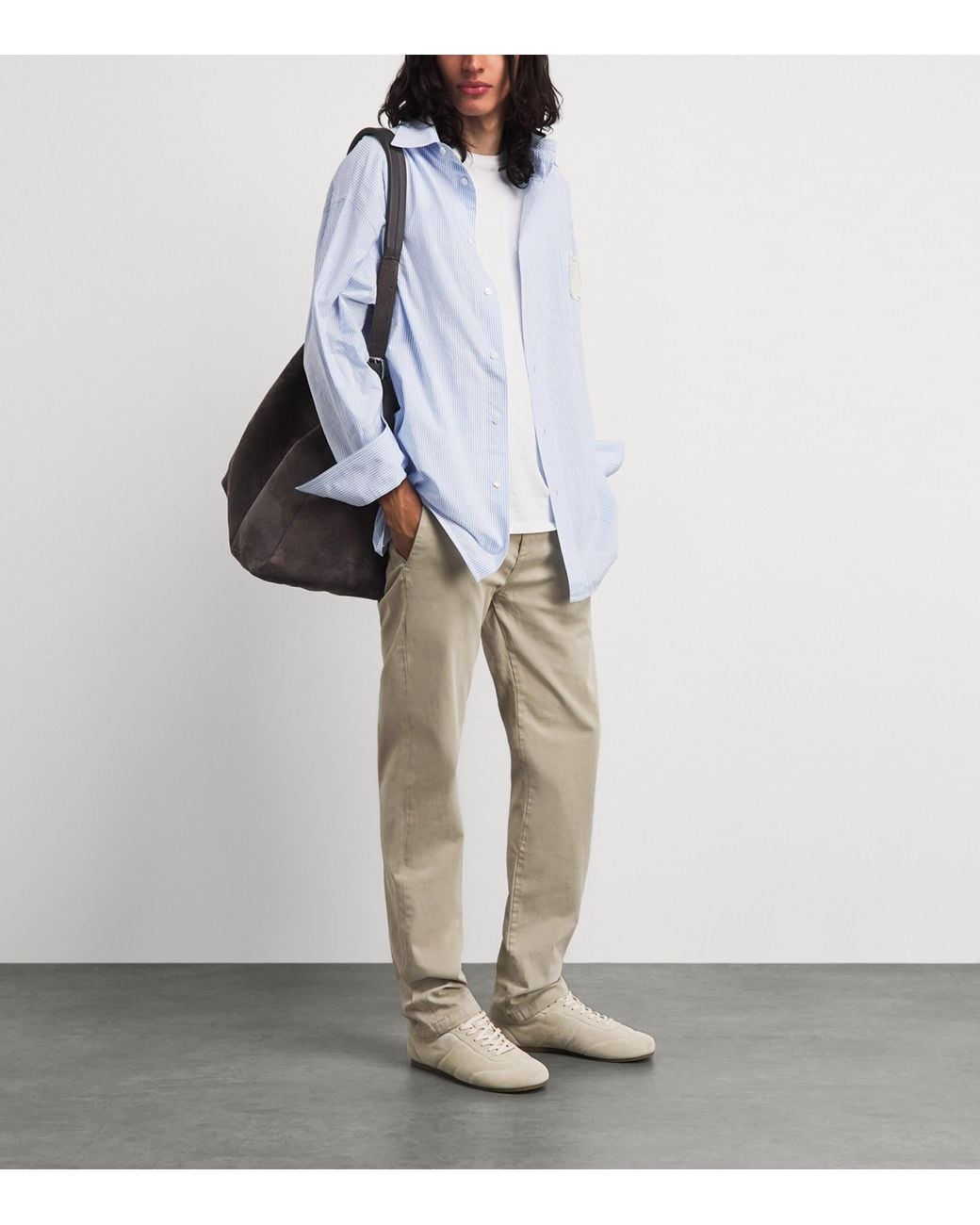 7 For All Mankind Gray Luxe Performance Slimmy Chinos for men