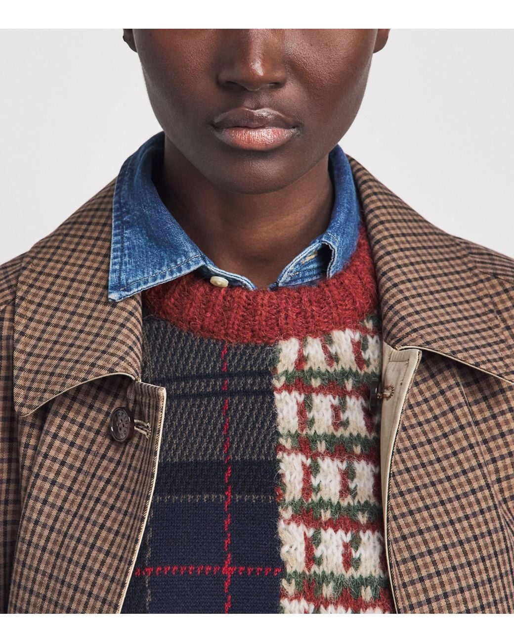 Barbour Black Patchwork Tartan Ashford Sweater