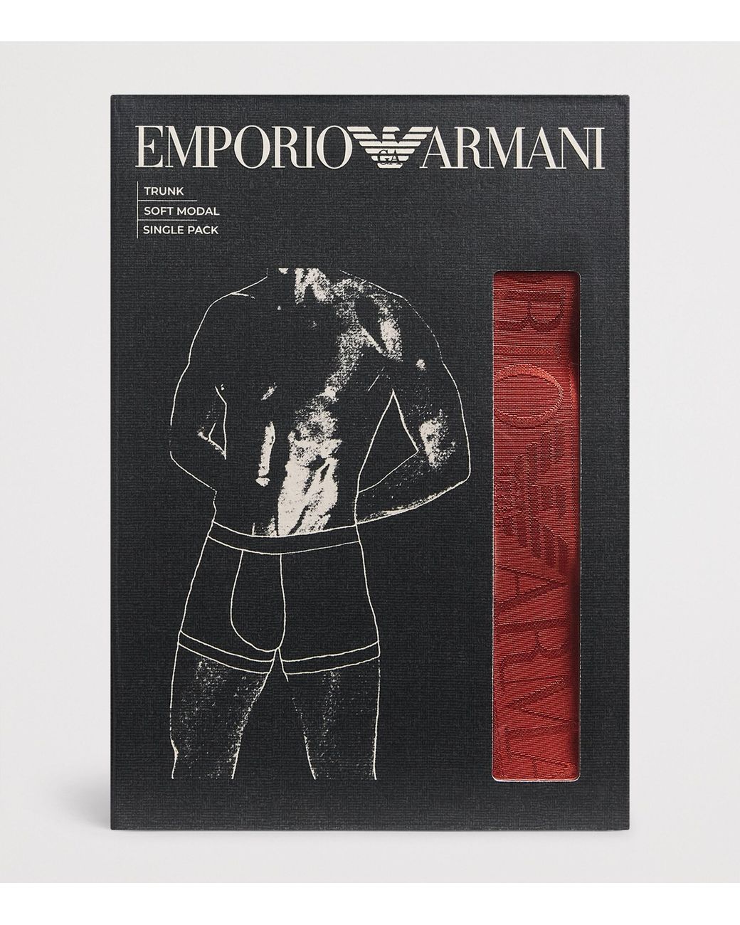 Emporio Armani Red Modal Logo Trunks for men