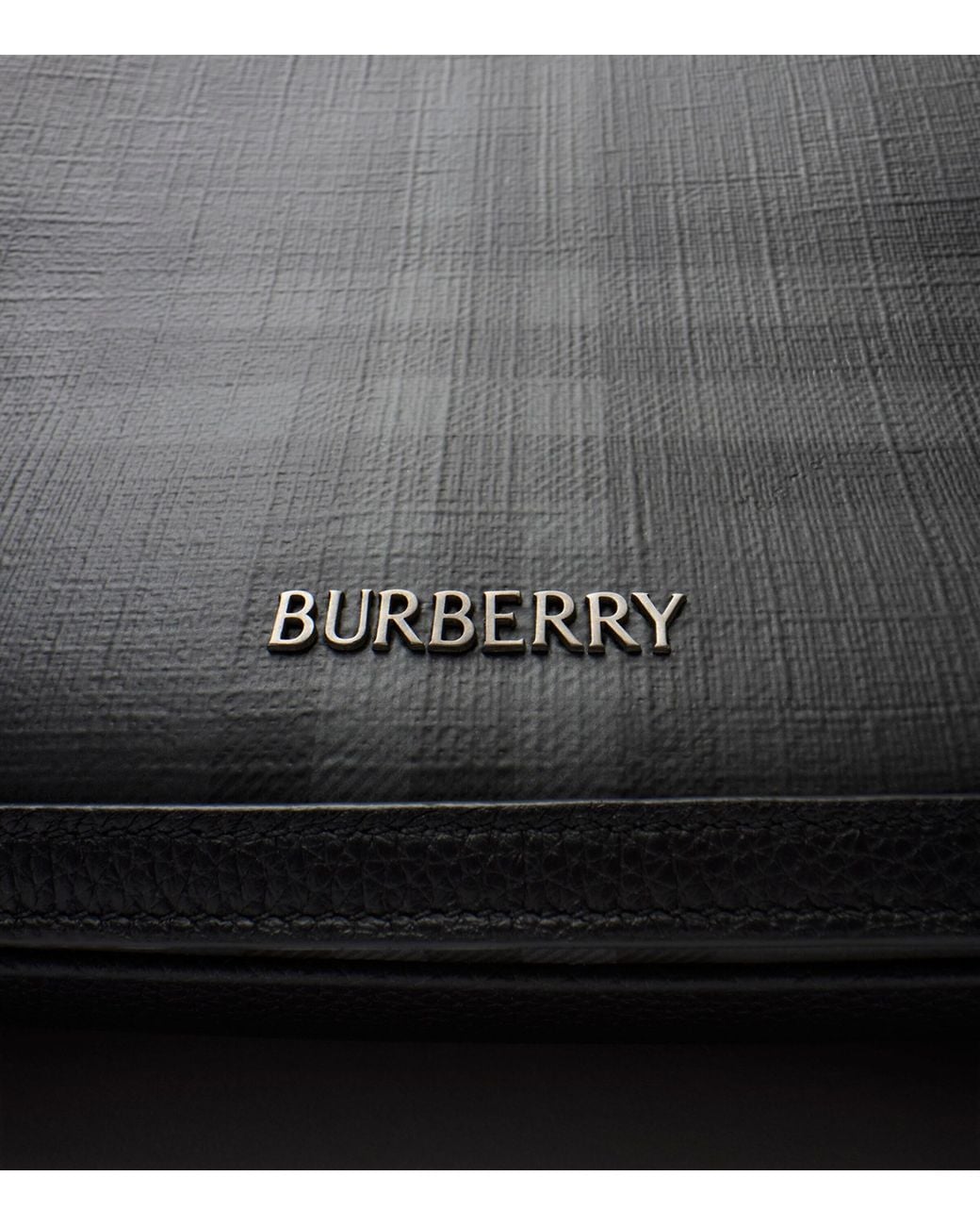 Burberry Black City Check Messenger Bag for men