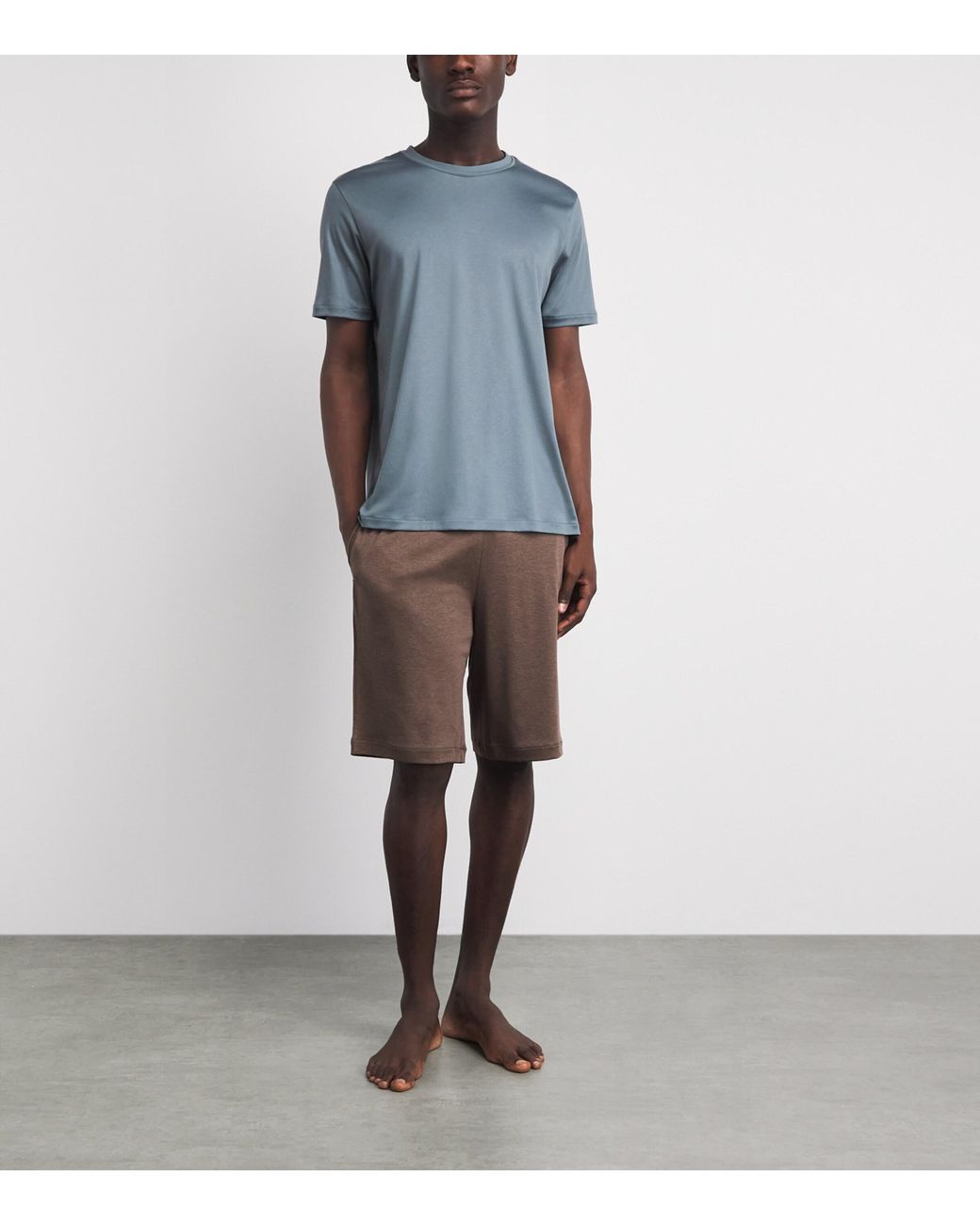 Zimmerli of Switzerland Blue 286 Sea Island T-Shirt for men