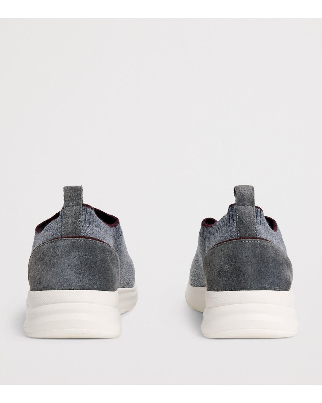 Eleventy Gray Knitted Panel Sneakers for men