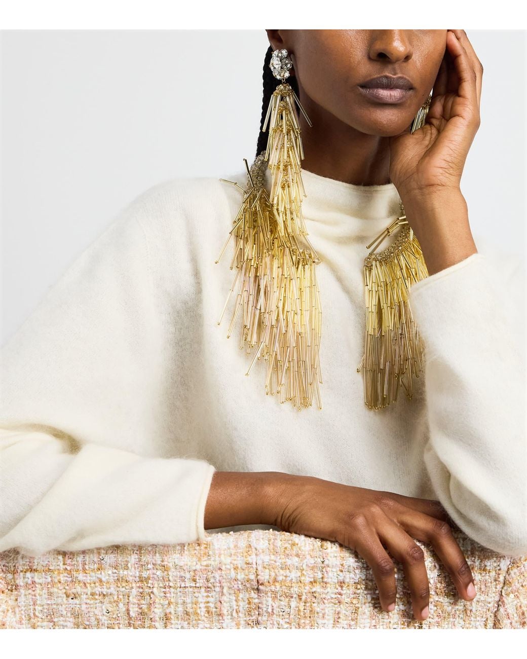 Coppola E Toppo Metallic Plated Fringe Sharon Necklace