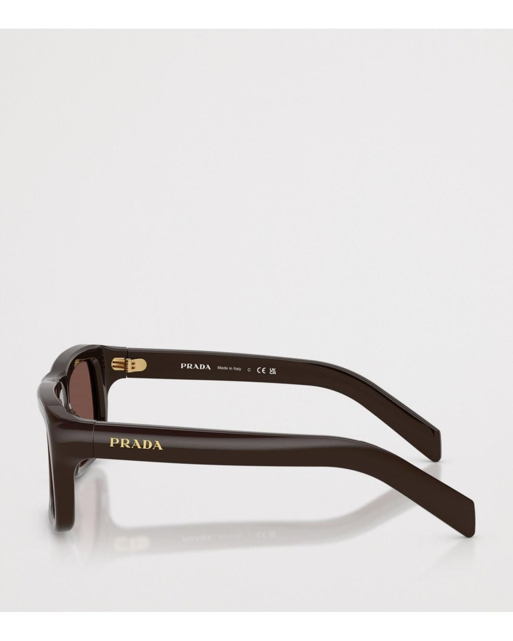 Prada Brown Acetate Square Sunglasses for men