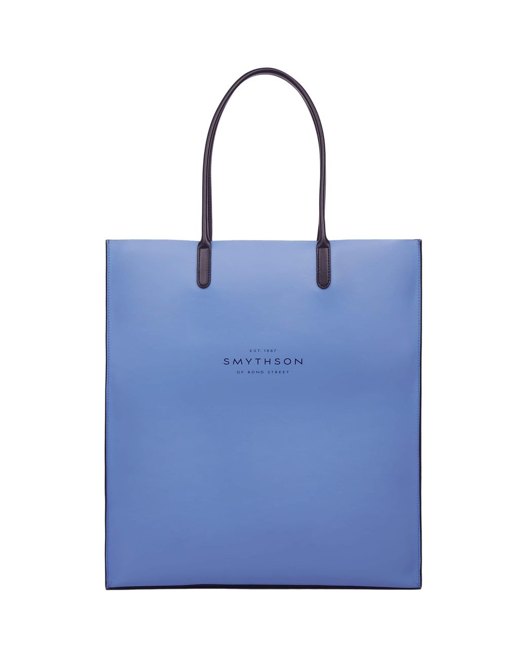 Smythson Blue Mini Leather Kingly Tote Bag