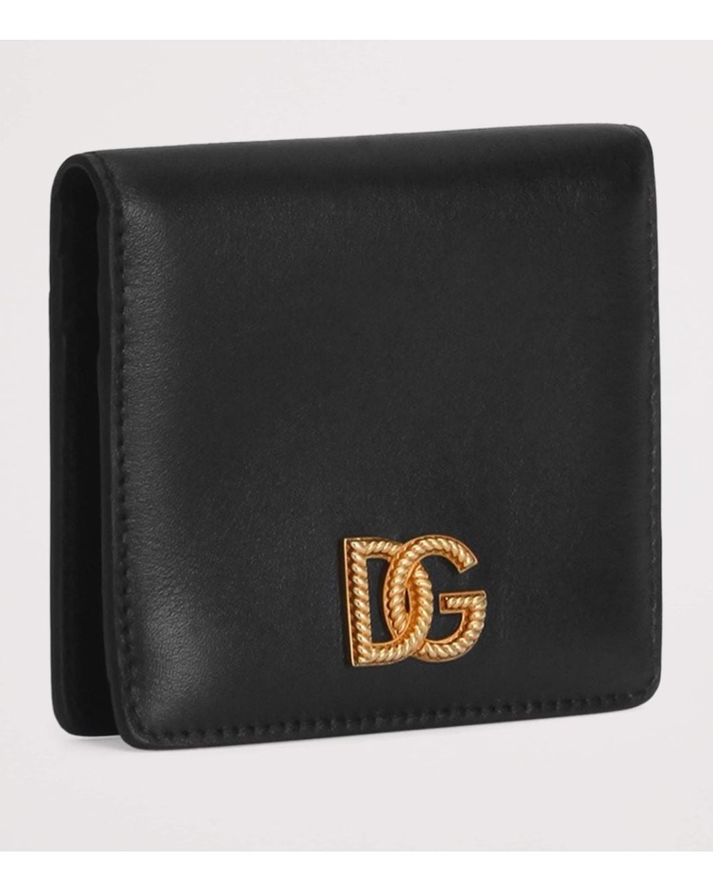 Dolce & Gabbana Black Leather Dg Millennials Bifold Wallet