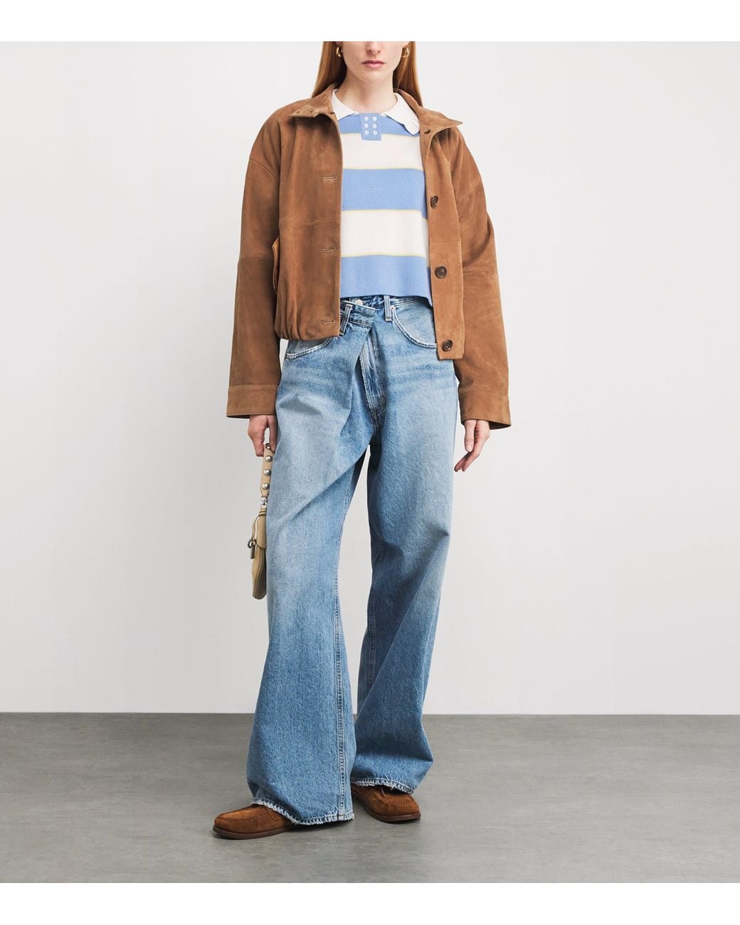Claudie Pierlot Blue Stripe Polo Sweater