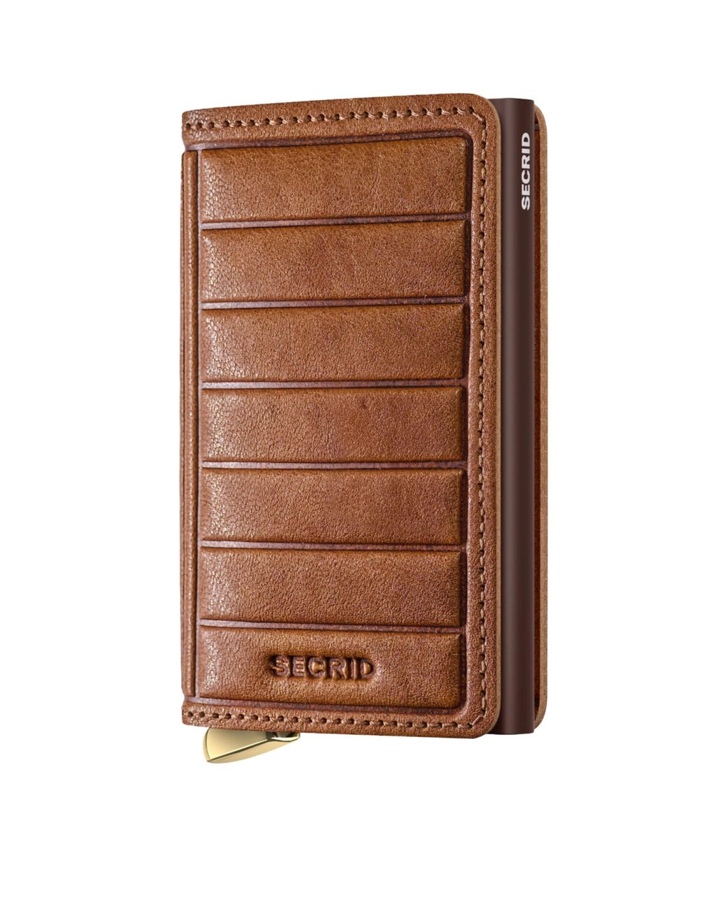 Secrid Brown Embossed Leather Slimwallet for men