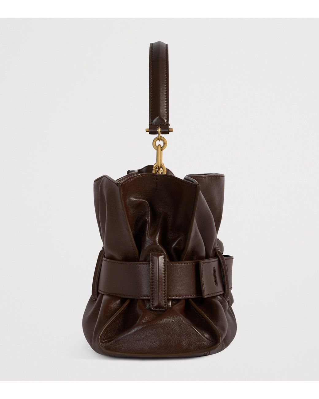 Balmain Brown Medium Leather Anthem Shoulder Bag