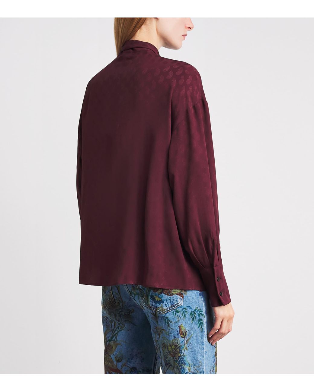 Etro Purple Paisley Jacquard Blouse