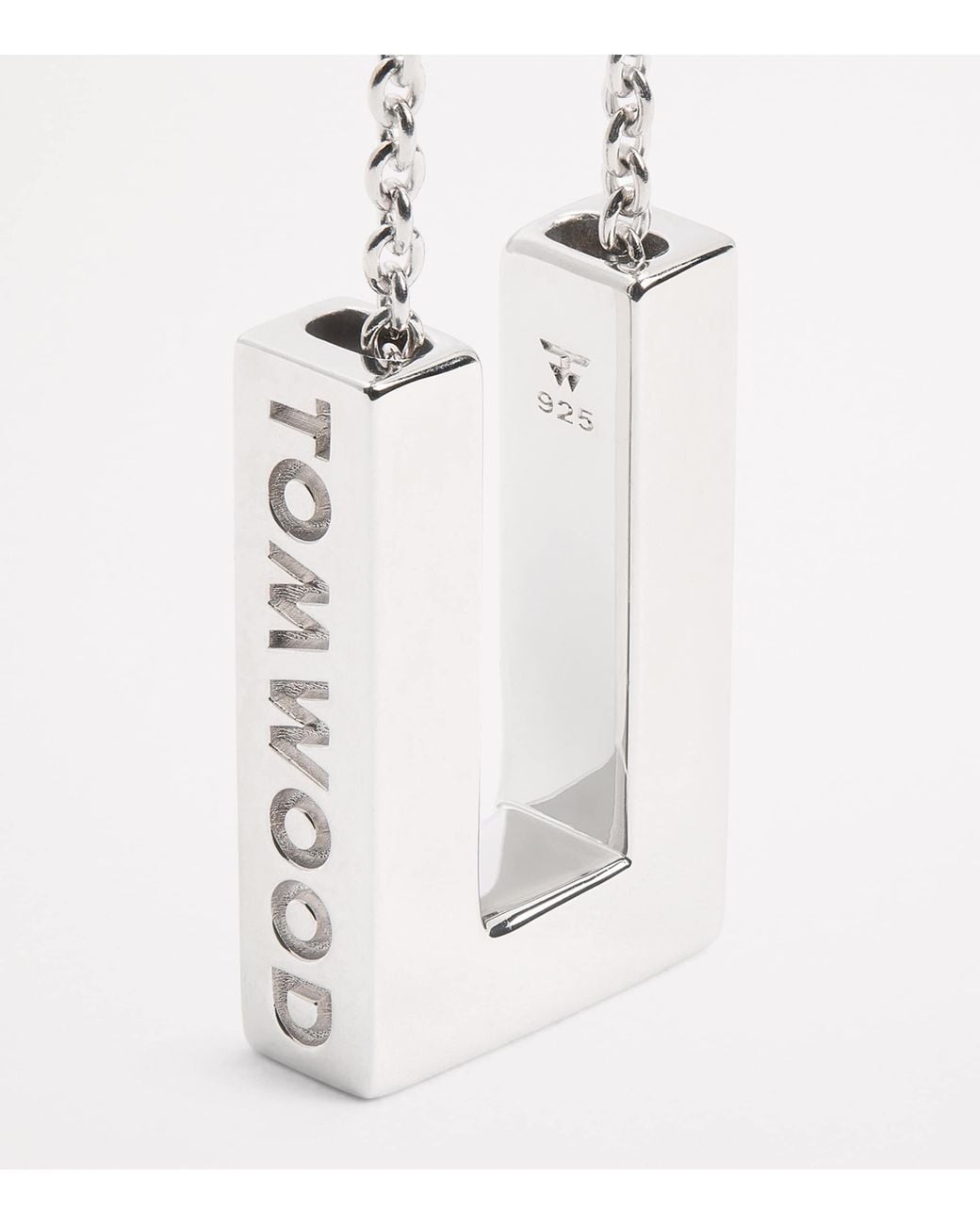 Tom Wood Metallic Rhodium-Plated Sterling Square Pendent Necklace for men