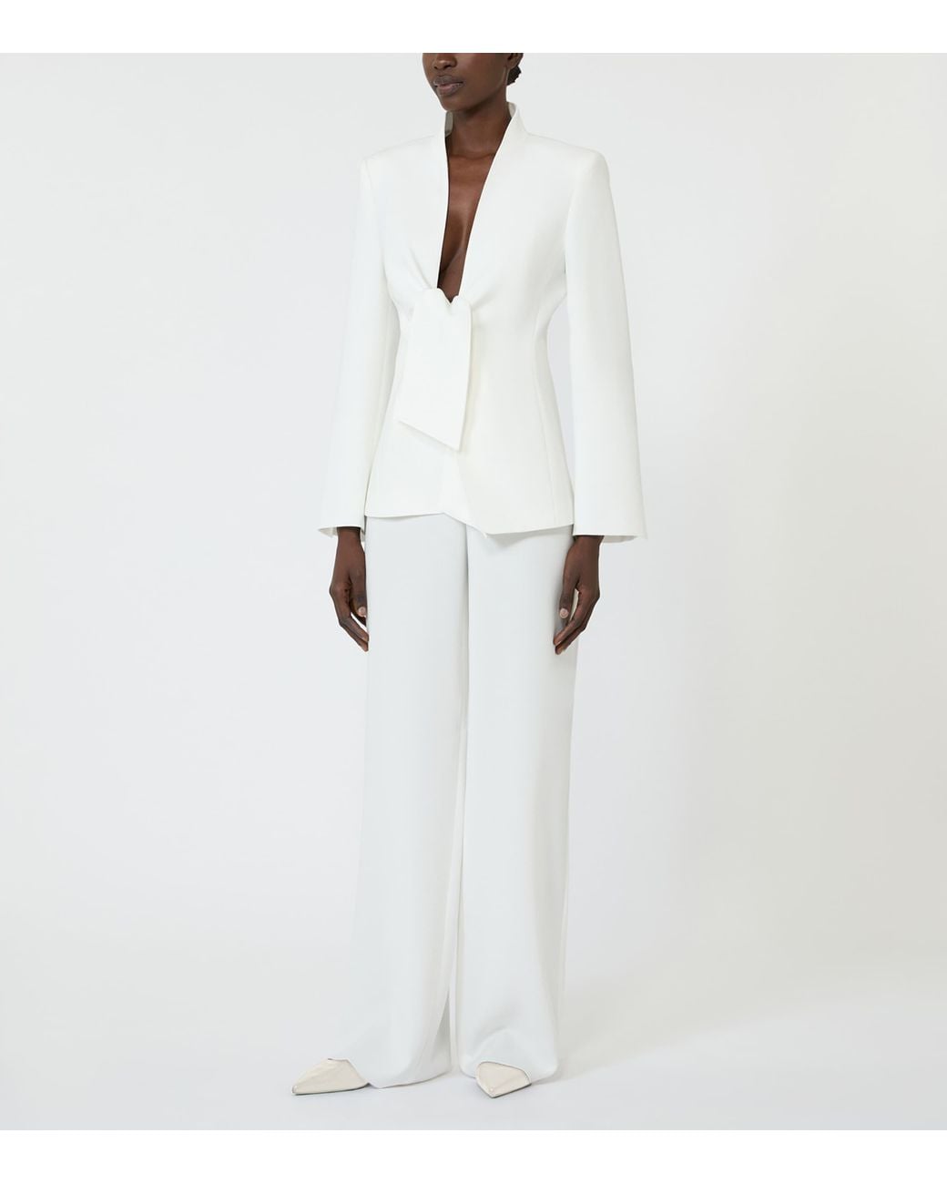 Max Mara White Sash-Tie Blazer