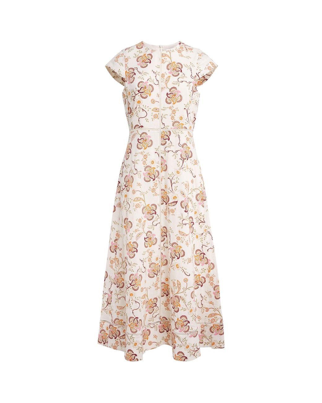 ME+EM Natural Creaseless Linen-Blend Midi Dress