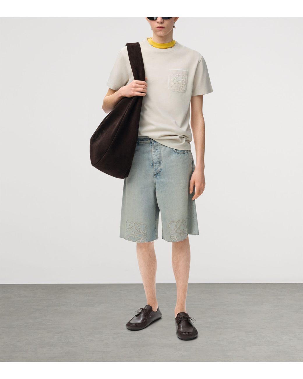Loewe White Pocket Anagram T-Shirt for men