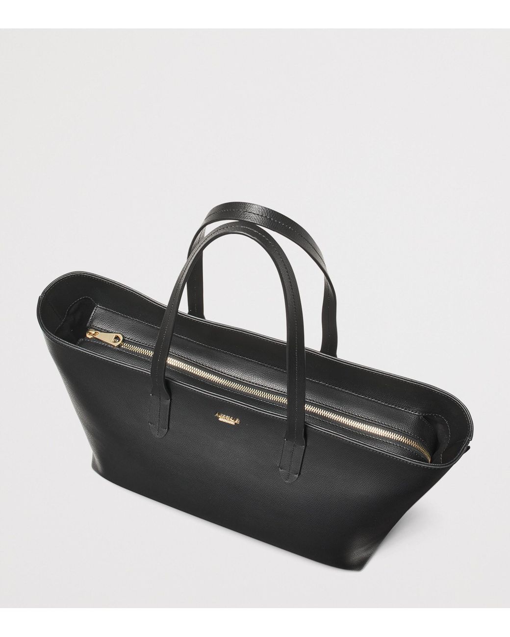 Aspinal Black Leather East West Tote Bag