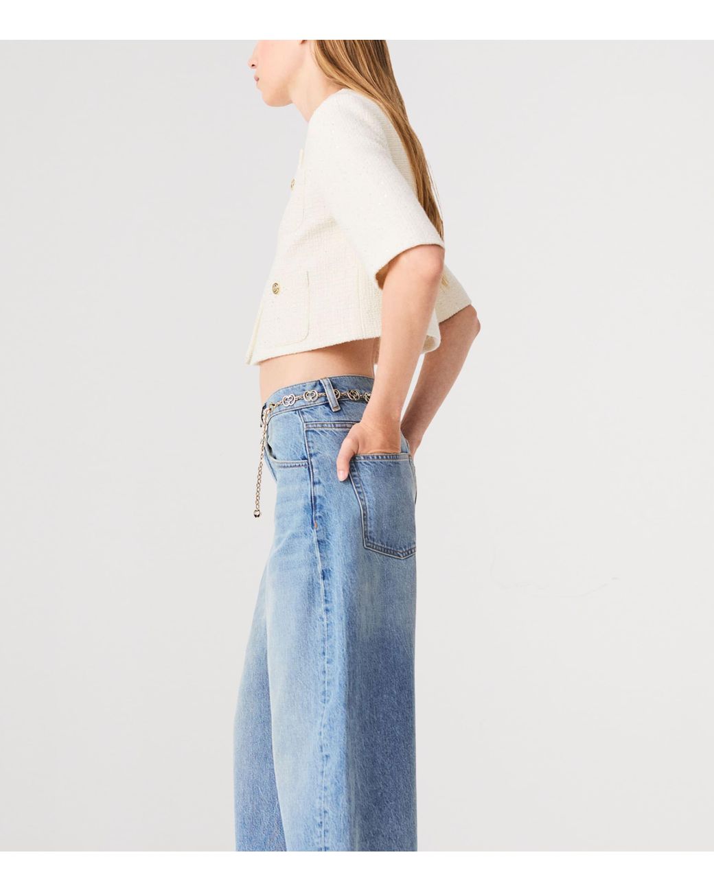 Maje Natural Tweed Cropped Jacket