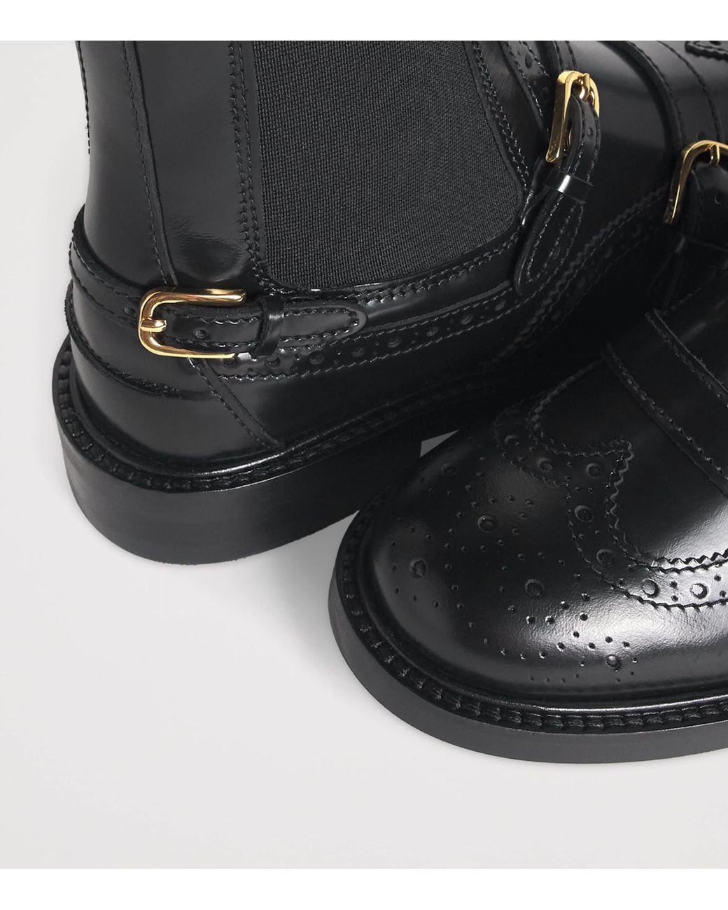 Sandro Black Leather Buckled Chelsea Boots