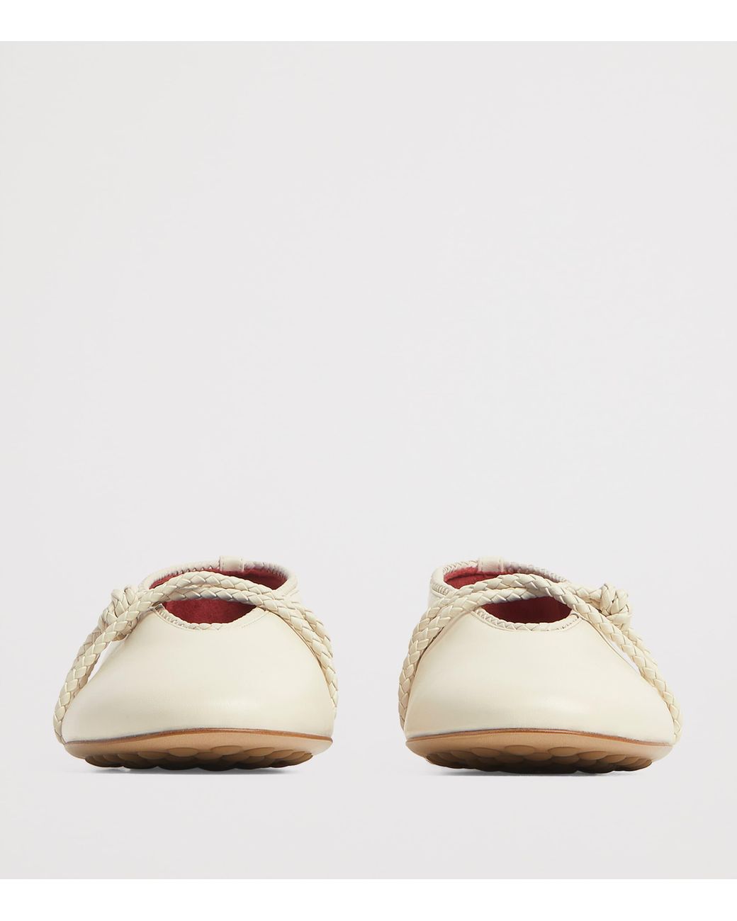 Bottega Veneta White Lambskin Rosa Ballet Flats