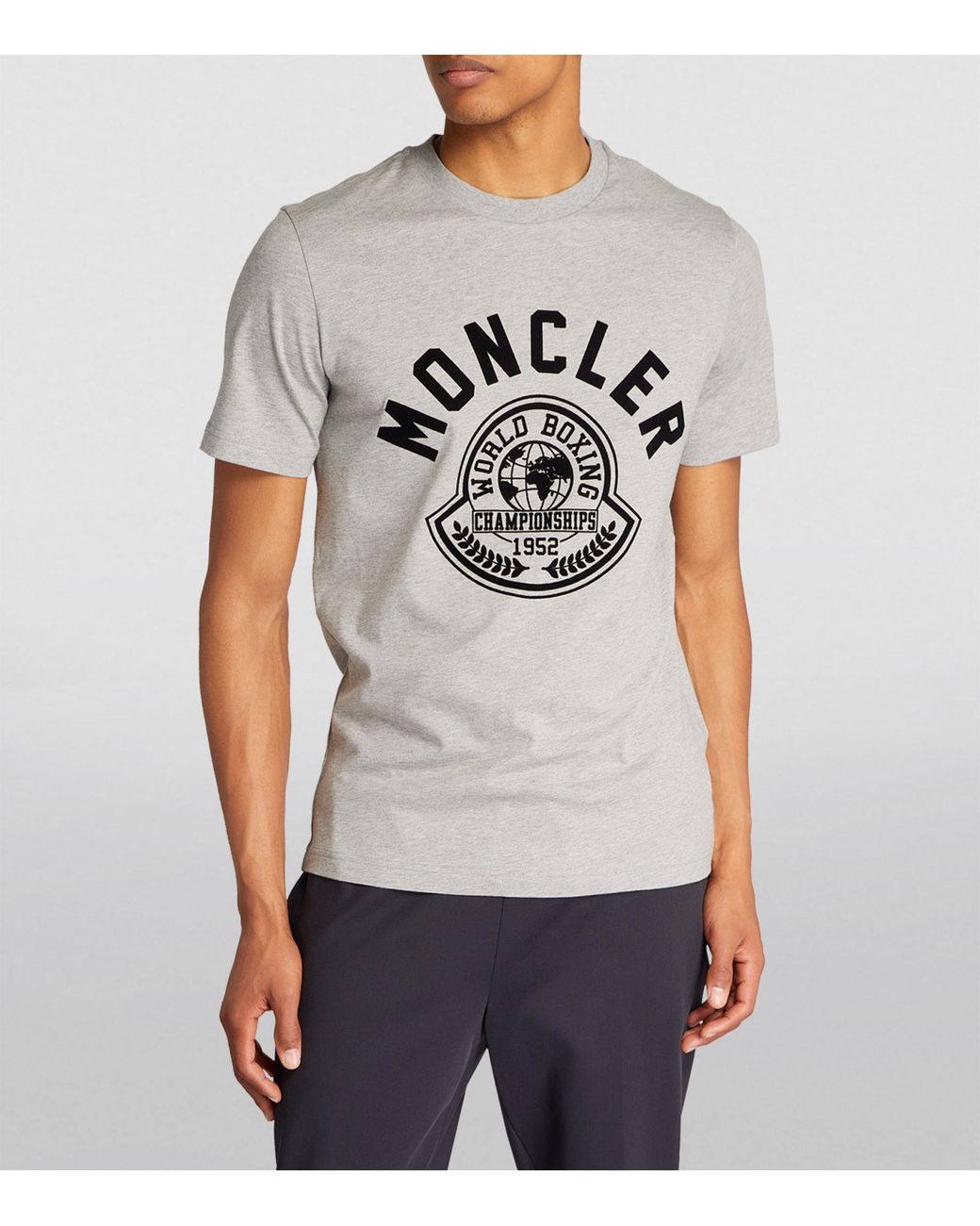 Moncler Boxing Logo Print T-shirt in Grey for Men | Lyst Canada