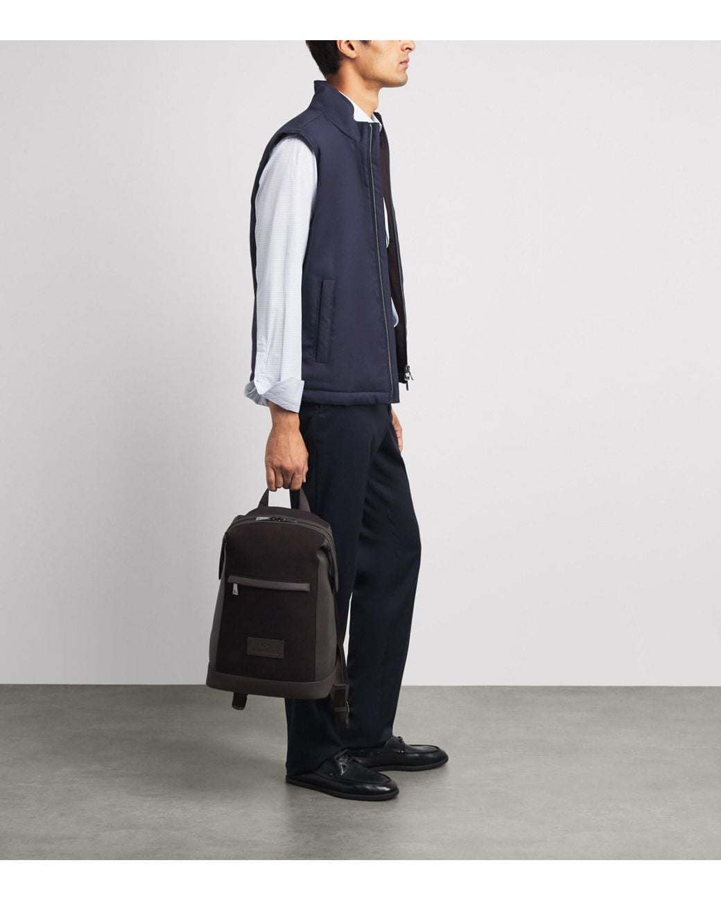 Paul & Shark Blue Virgin Wool Reversible Gilet for men