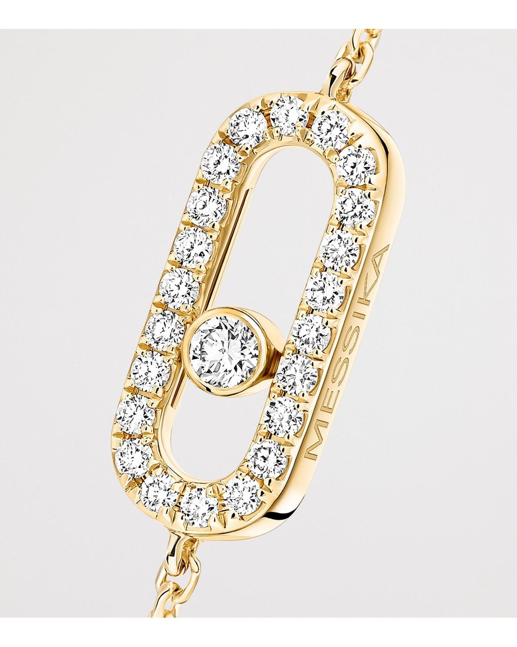Messika White Move Uno Mini And Diamond Chain Bracelet