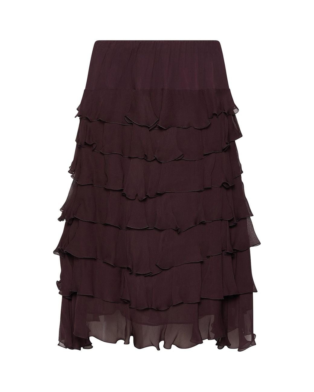 Marella Purple Ruffled Midi Skirt