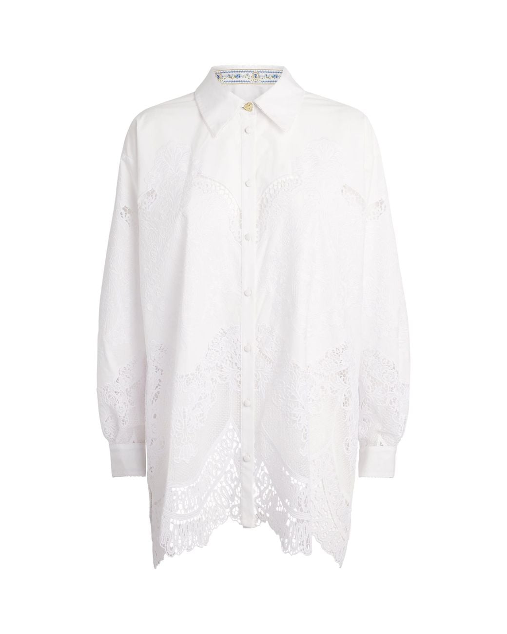 Camilla White Cotton Broderie Anglaise Shirt
