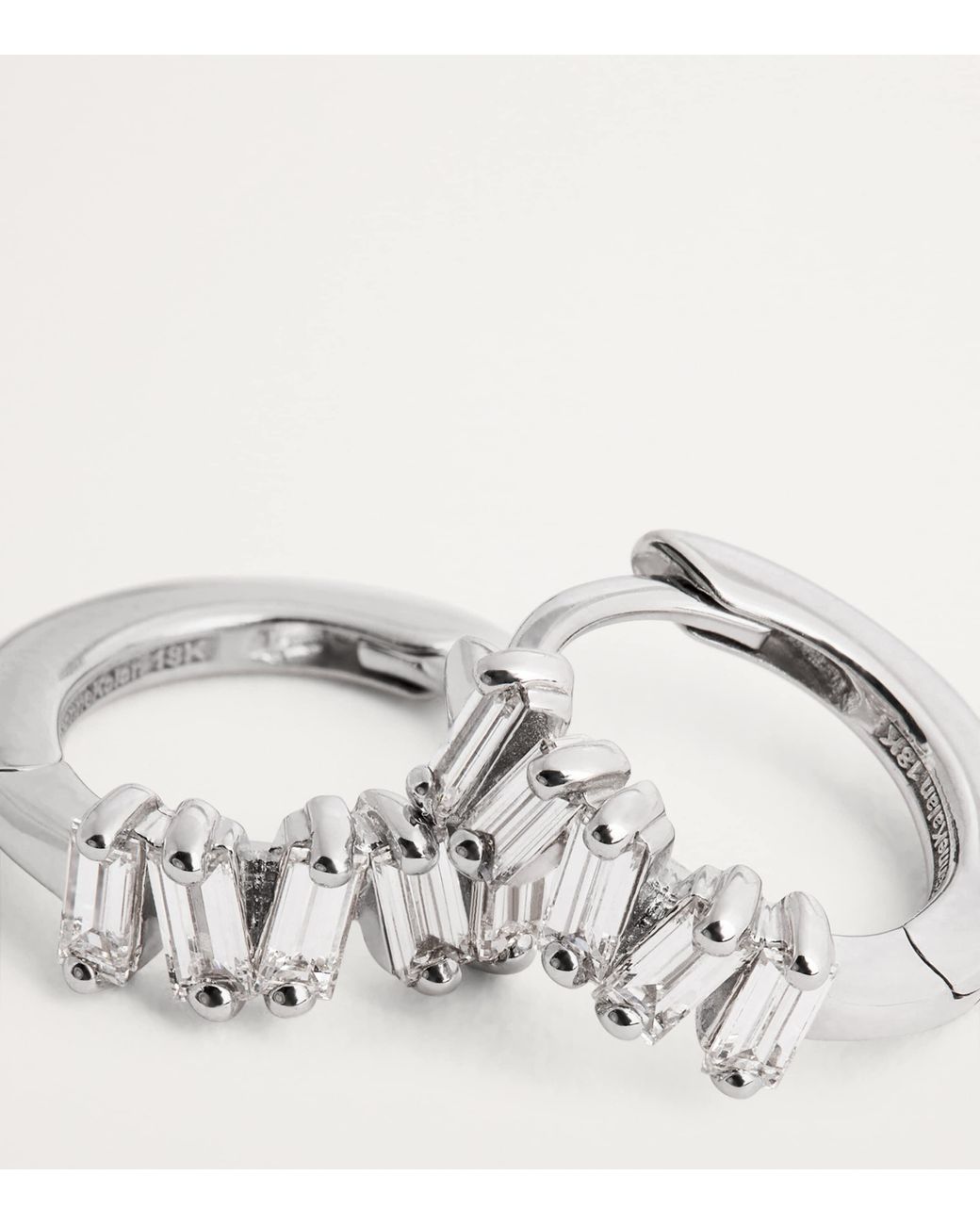 Suzanne Kalan Metallic And Diamond Bold Huggie Earrings