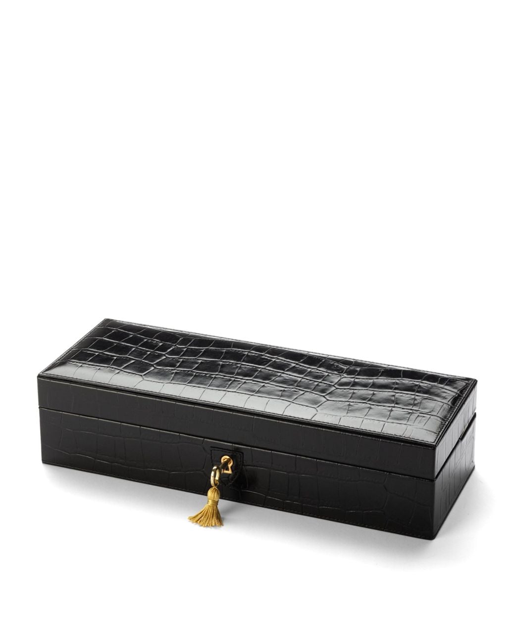 Aspinal Blue Croc Print Watch Box