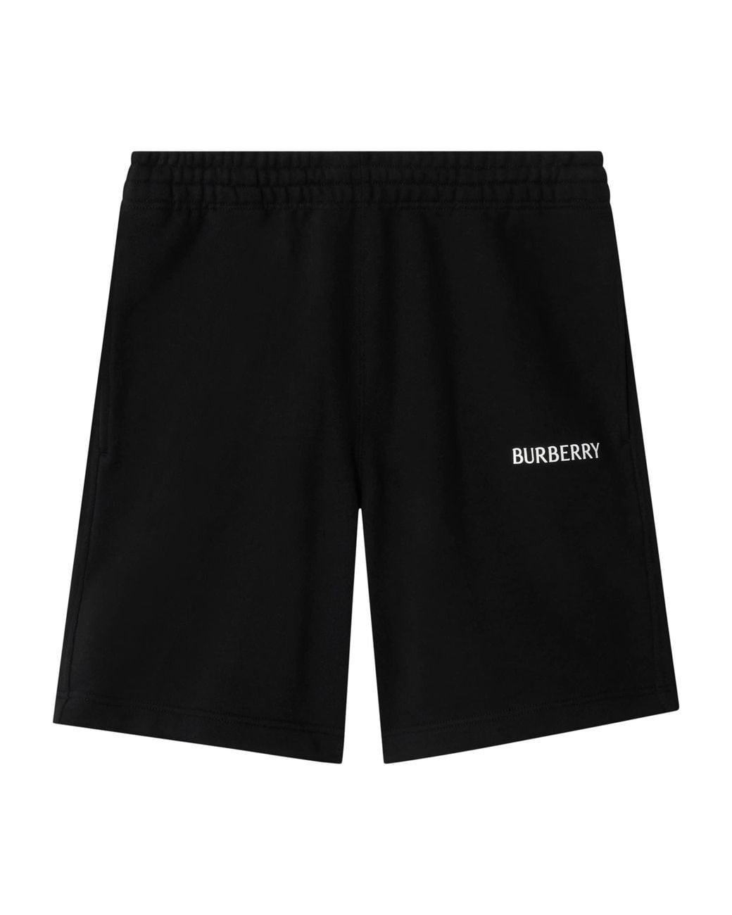 Burberry Black Cotton Logo Slim Shorts for men