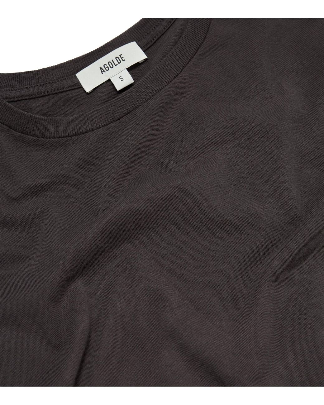 Agolde Black Organic Cotton Adine Shrunken T-Shirt