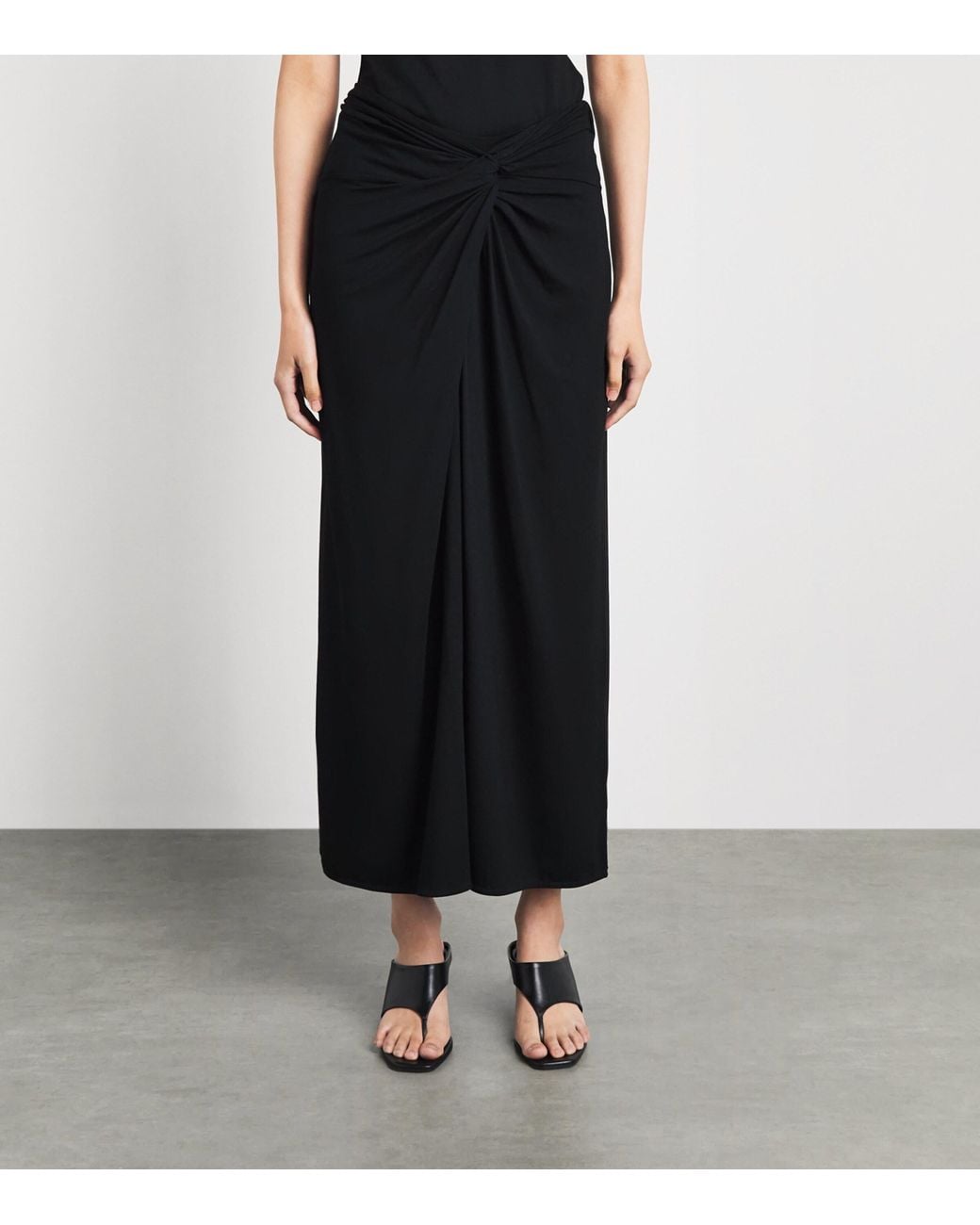 ME+EM Black Jersey Knot Maxi Skirt