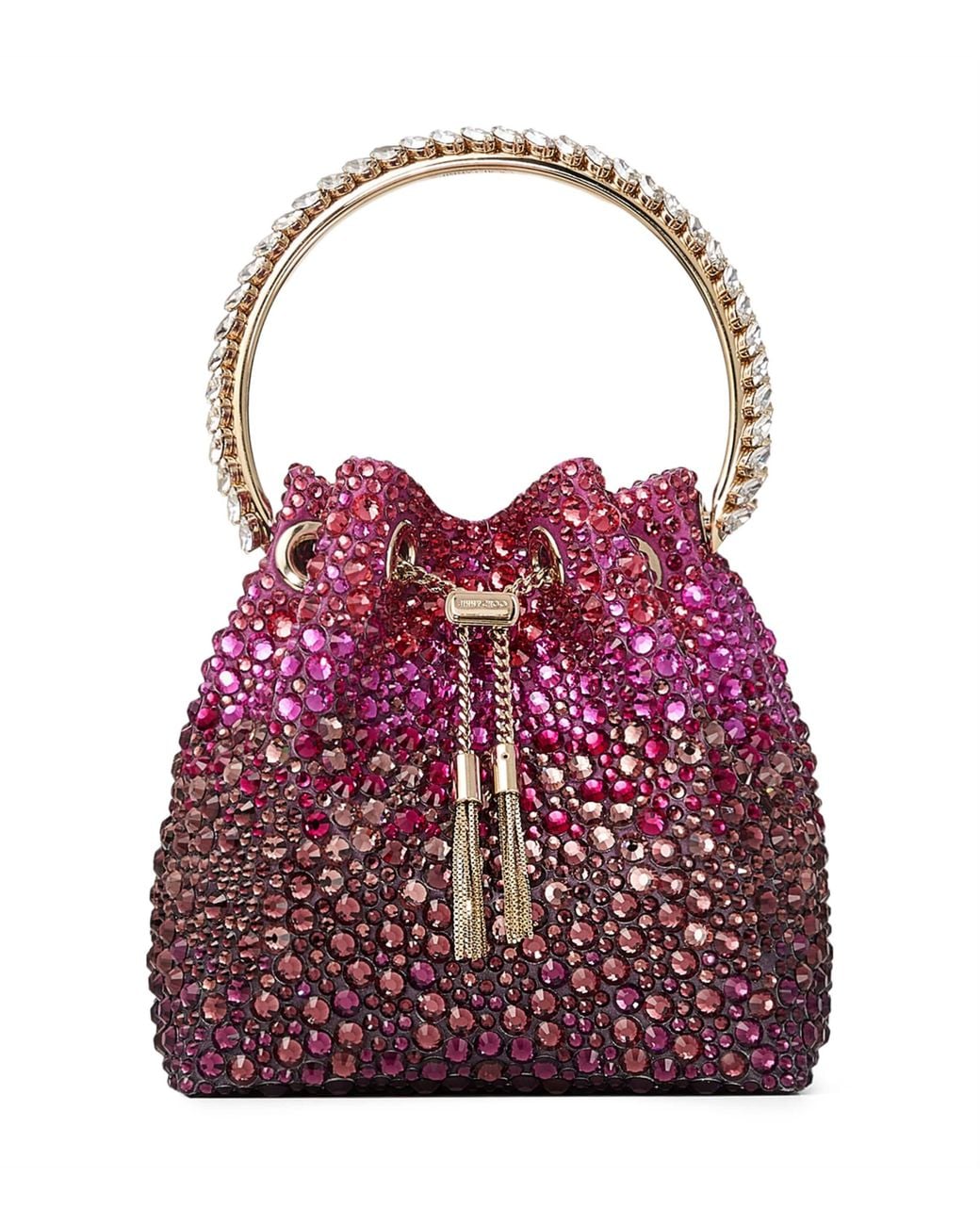 Jimmy Choo Red Bon Bon Embellished Top-Handle Bag