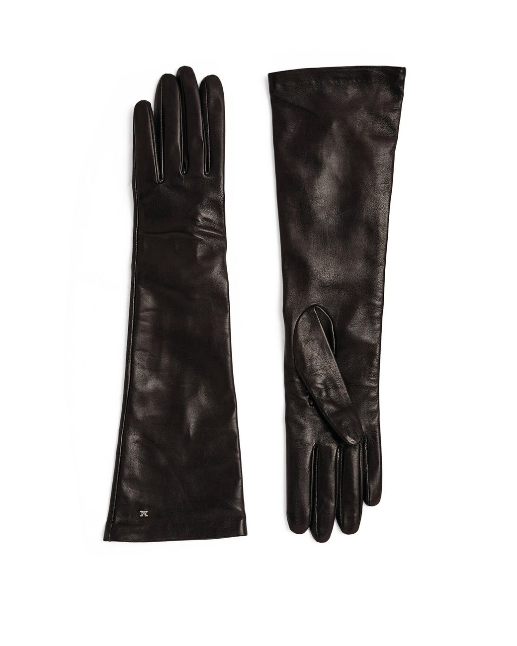 Max Mara Black Leather Elbow-Length Gloves