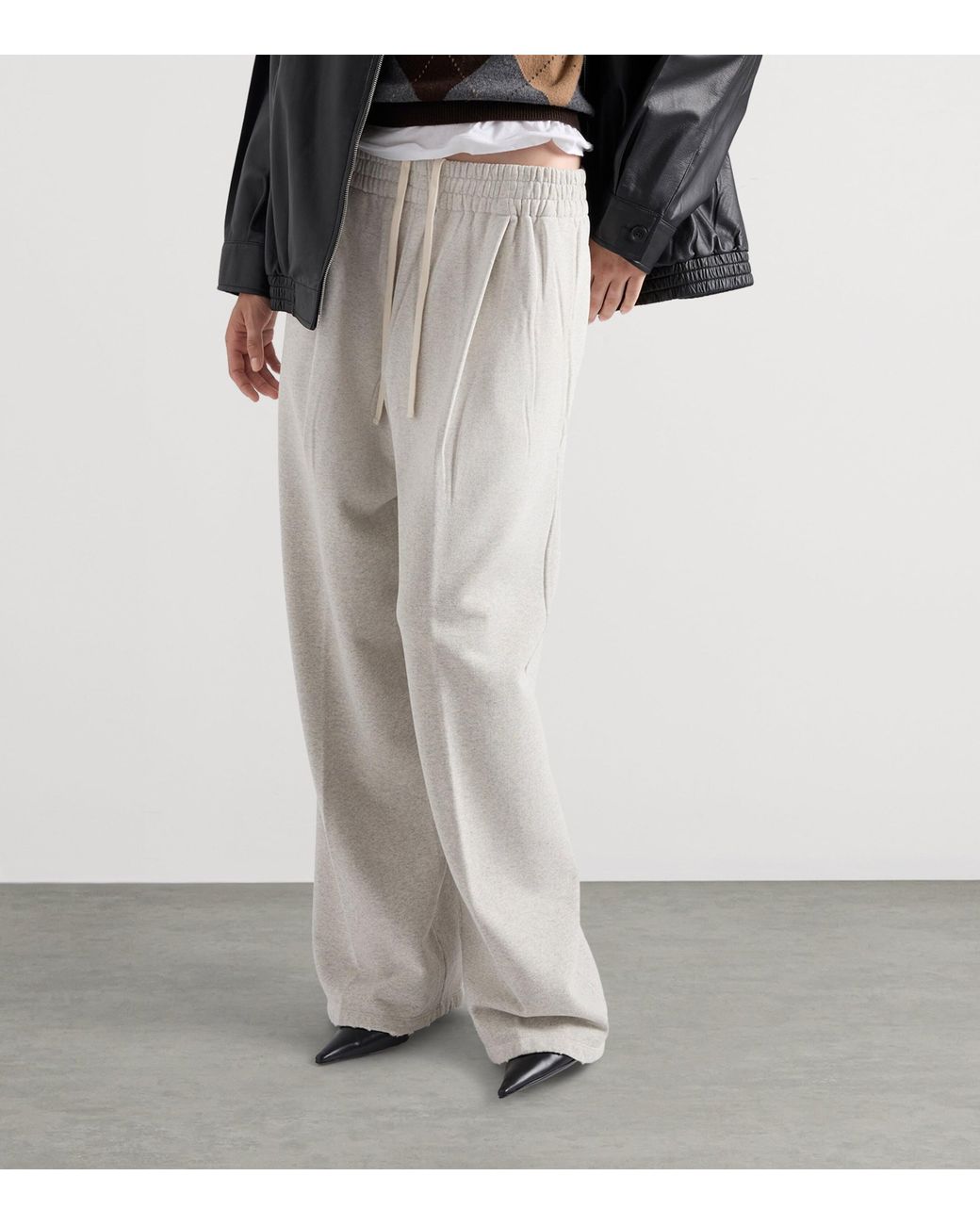Prada White Cotton Wide-Leg Sweatpants