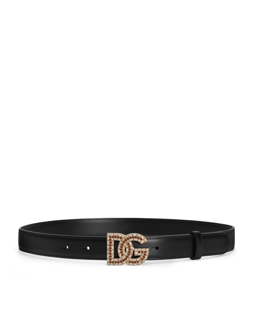 Dolce & Gabbana Black Calfskin Logo Belt