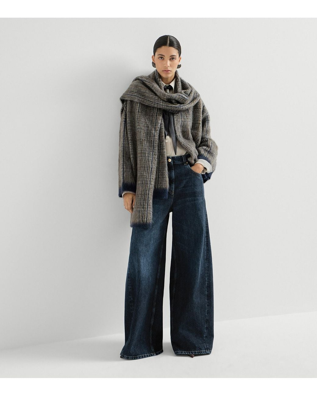 Brunello Cucinelli Blue Wide-Leg Jeans