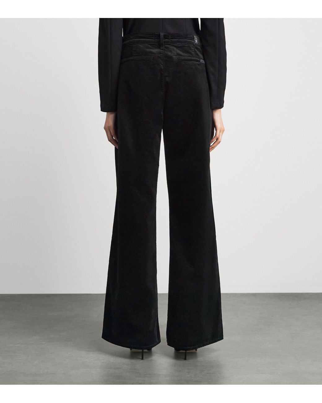 7 For All Mankind Black Velvet Lotta Trousers