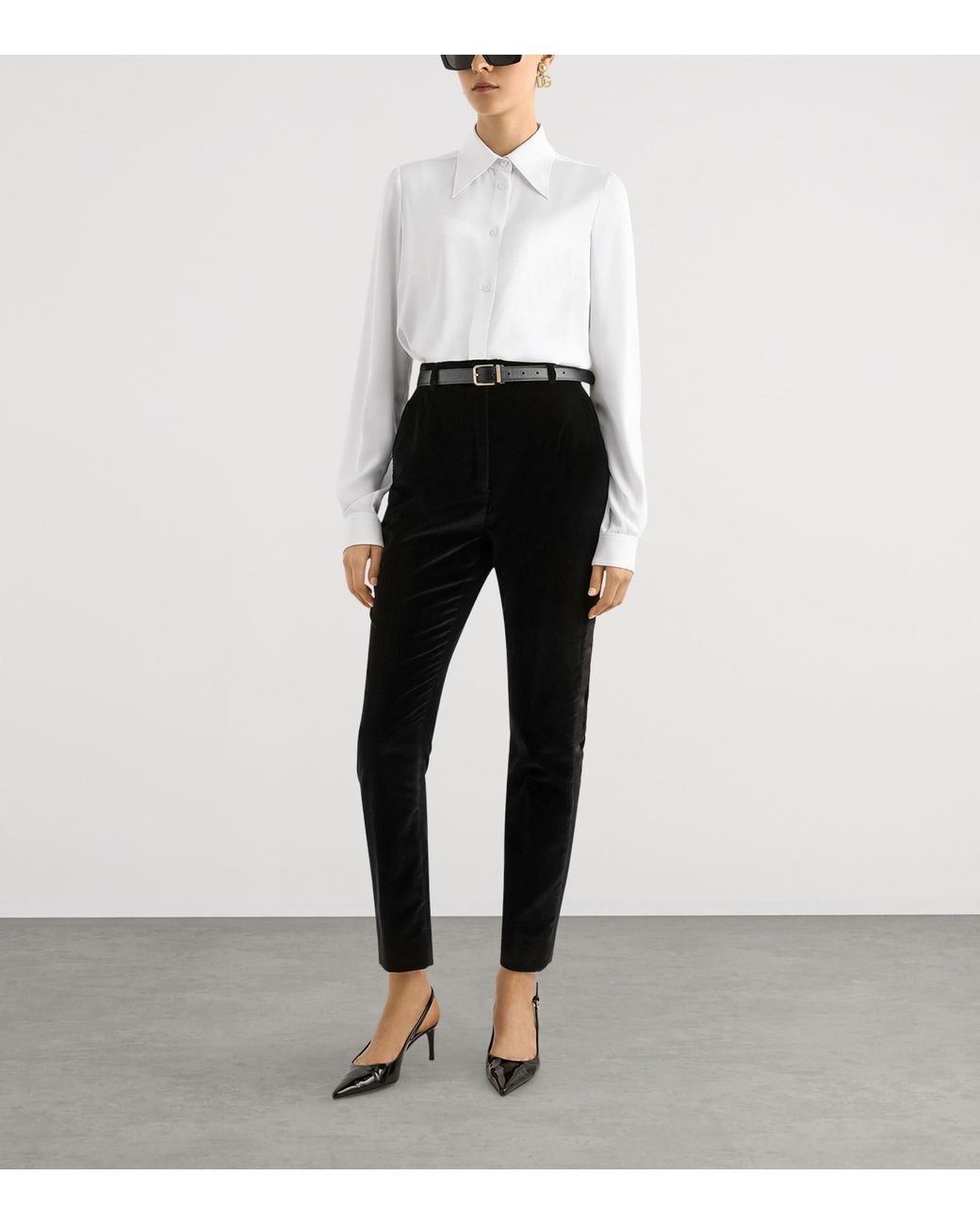 Dolce & Gabbana White Stretch-Silk Shirt