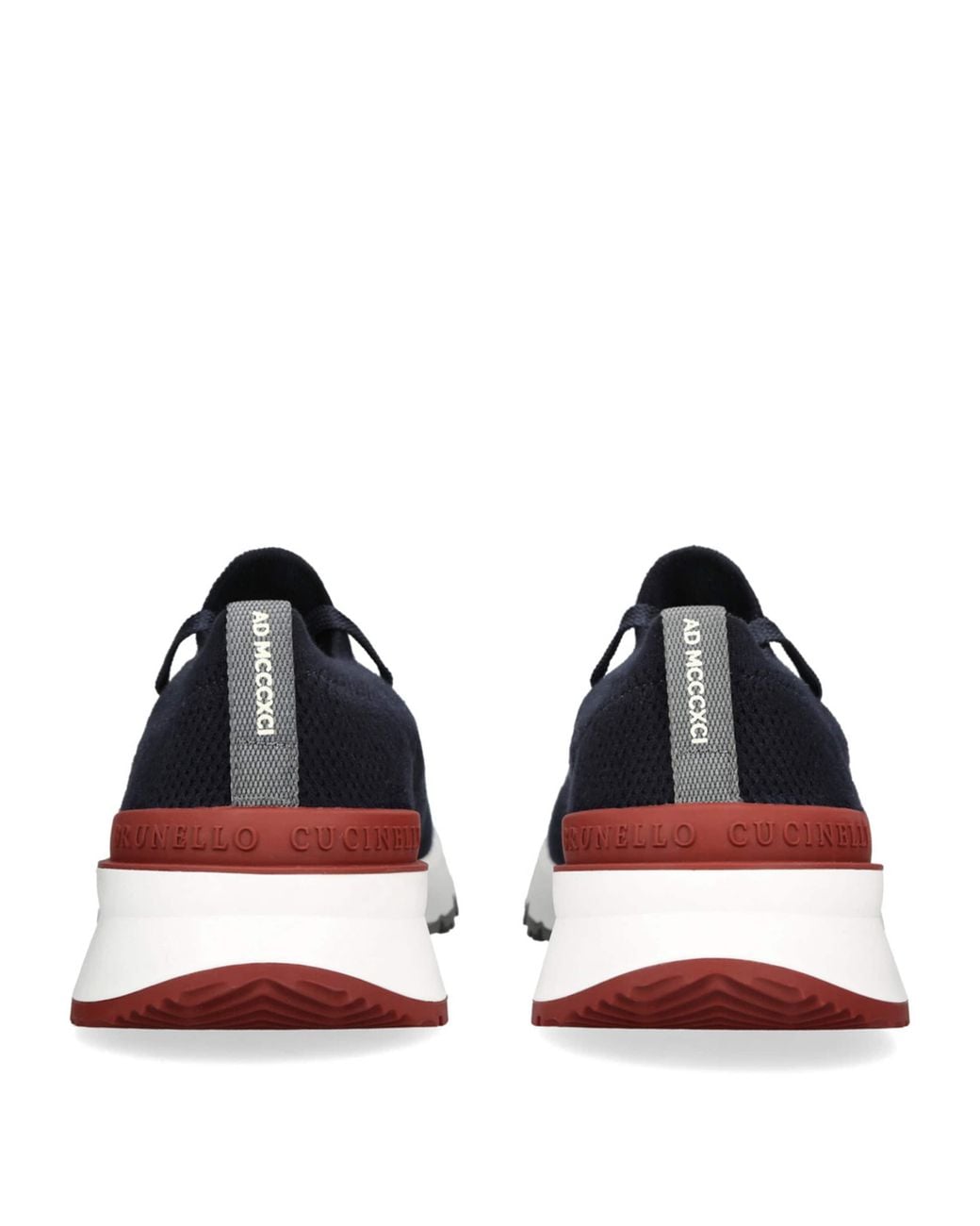 Brunello Cucinelli Blue Knitted Sneakers for men