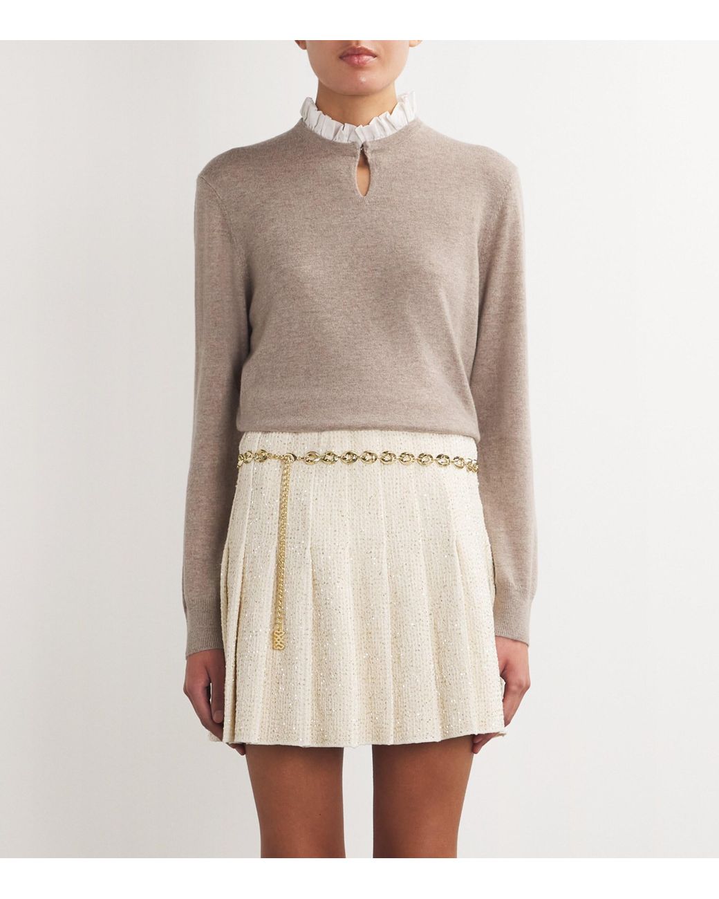 Sandro White Monogram Chain Belt