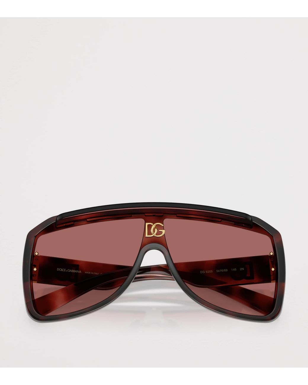 Dolce & Gabbana Brown Wrap-Around Pilot Sunglasses
