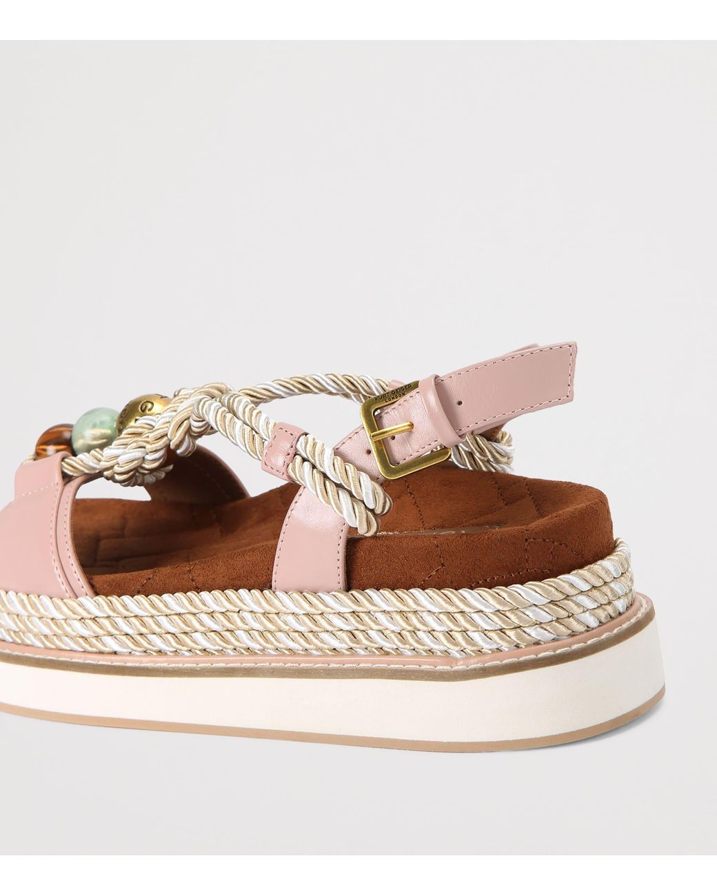 Kurt Geiger Brown Leather Orson Rope Sandals