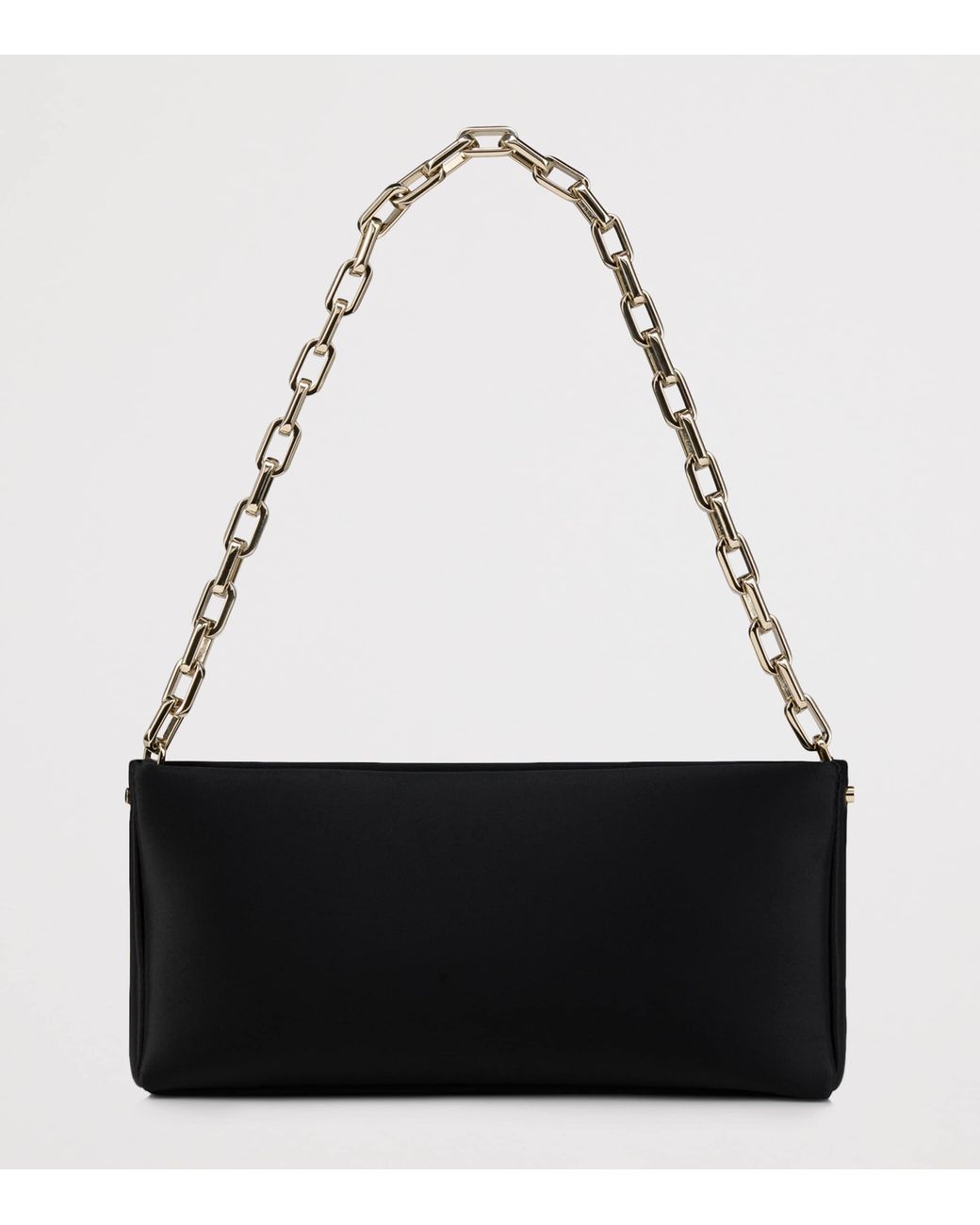 Christian Louboutin Black Maykimay Chain Pouch Neoprene Satin Clutch Bag