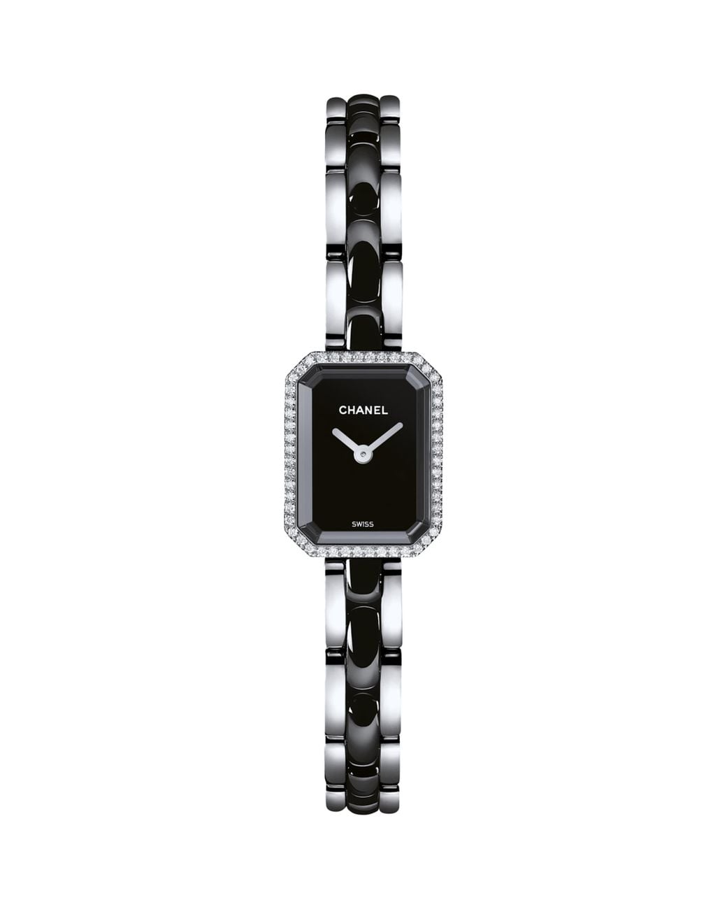 Chanel Black Stainless Steel And Diamond Première Ceramic Watch