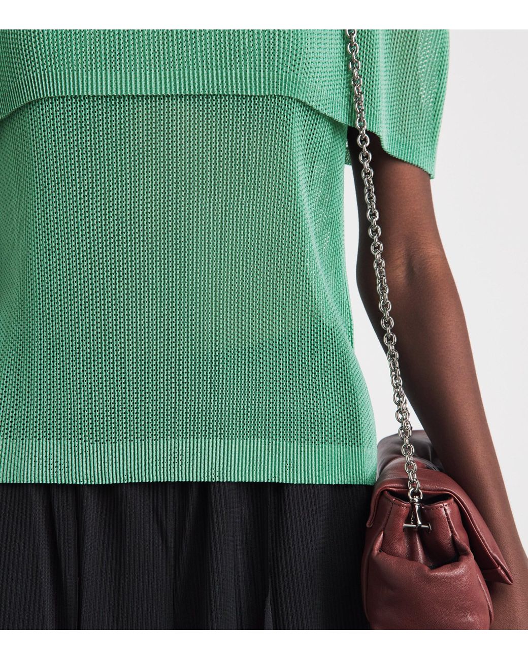 Pleats Please Issey Miyake Green Tatami August Top