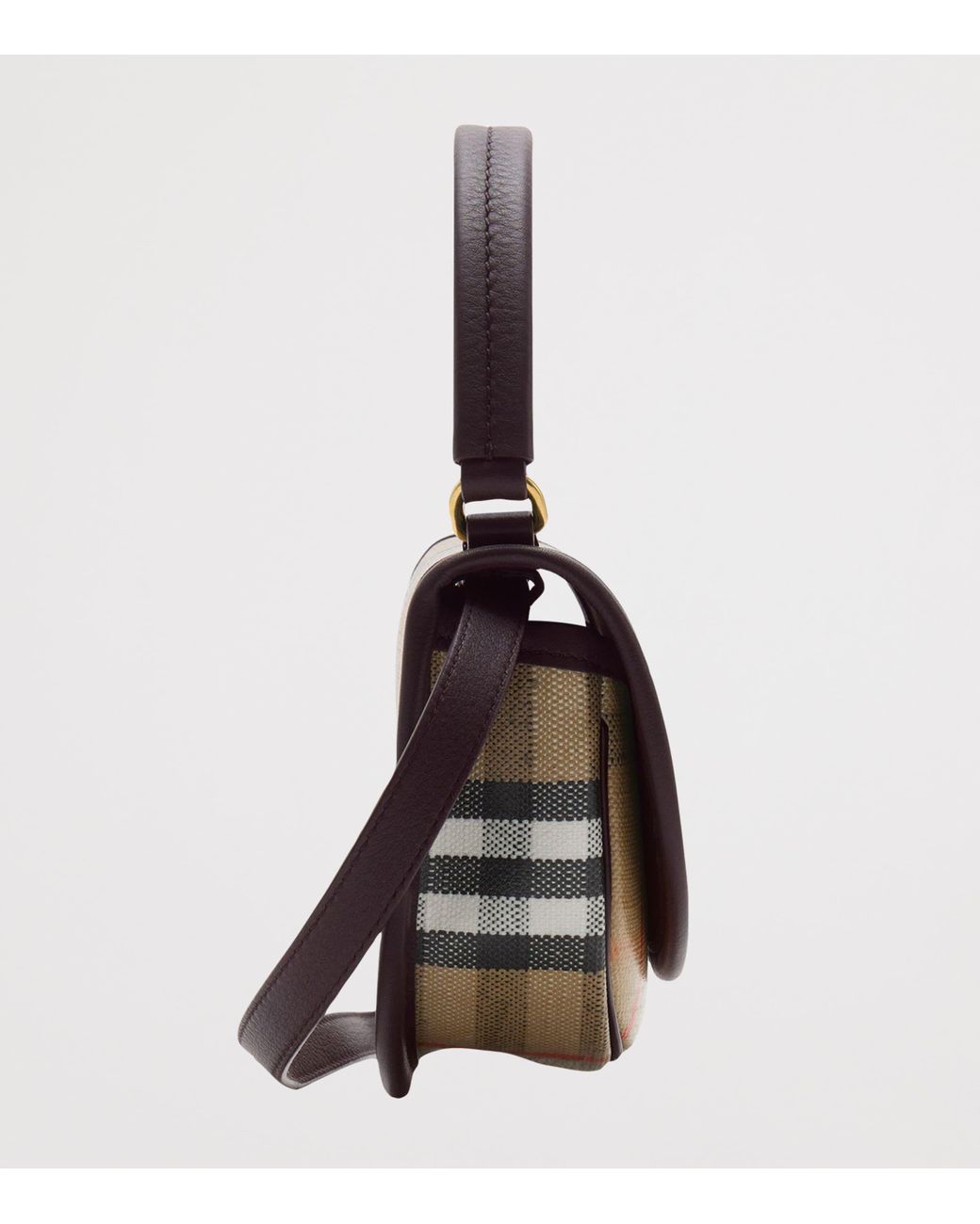 Burberry Black Mini Check Top-Handle Bag
